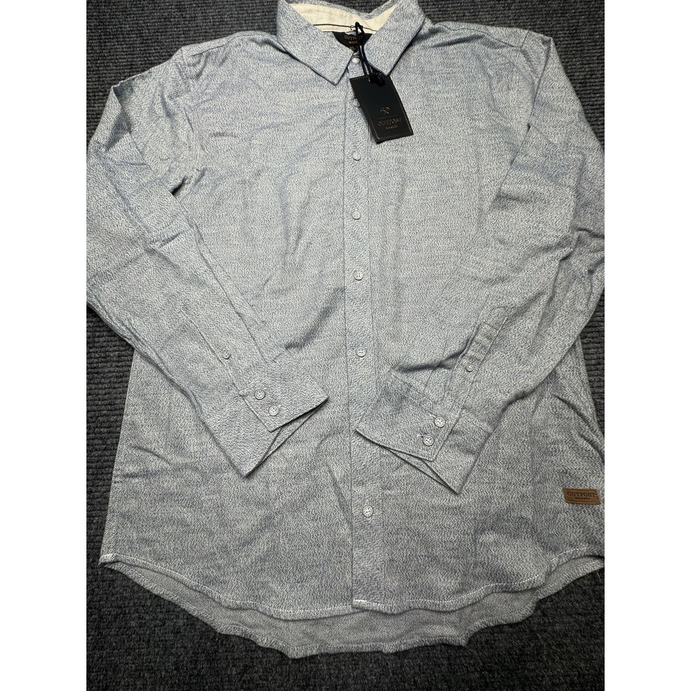 Outpost Makers Shirt Mens XL Blue Long Sleeve Button‎ Up Casual 100% Cotton New